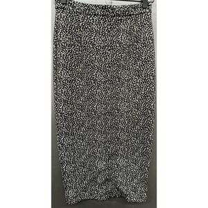 Banana Republic Skirt XS Black White Pencil Midi Stretchy Preppy Career Work